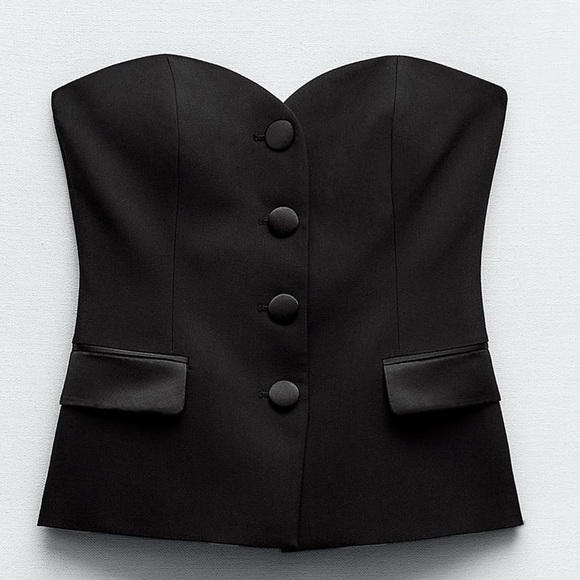 Zara Tops - Zara bustier top . Mixed satin effect.